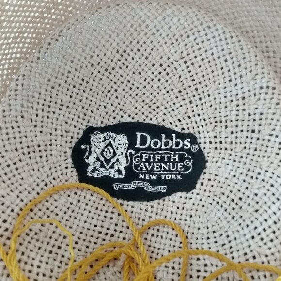 DOBBS FIFTH AVENUE PANA TWIST STRAW HAT SZ 7-71/8 M - Picture 7 of 8